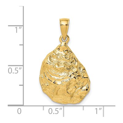 14K Yellow Gold Textured Oyster Shell Charm – view 4