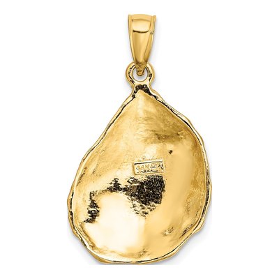 14K Yellow Gold Textured Oyster Shell Charm – view 5