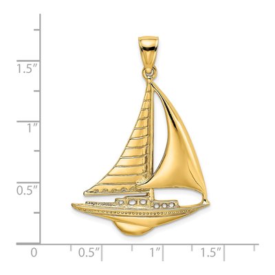 14K Yellow Gold Sailboat Charm – view 4