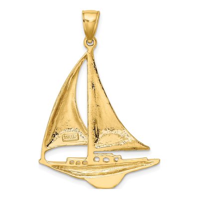 14K Yellow Gold Sailboat Charm – view 5