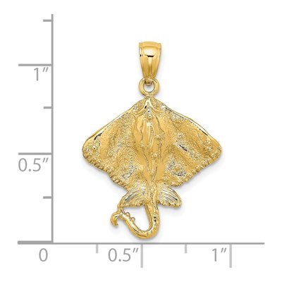 14K Yellow Gold Stingray Pendant – view 4