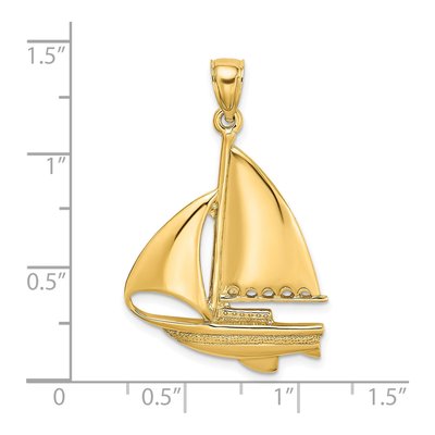 14K Yellow Gold Sailboat Charm – view 4