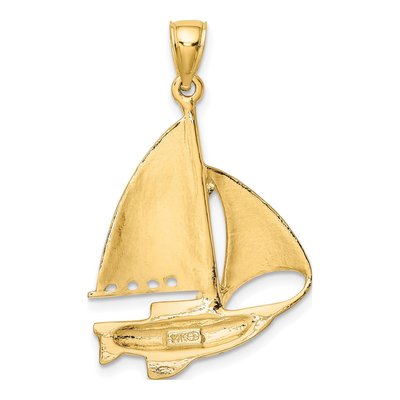 14K Yellow Gold Sailboat Charm – view 5