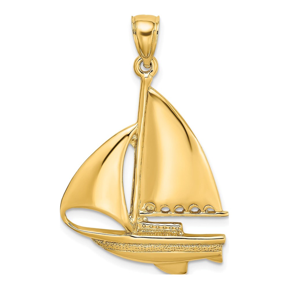 14K Yellow Gold Sailboat Charm