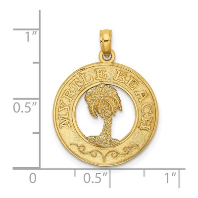 14K Yellow Gold Myrtle Beach Palm Tree Charm – view 4
