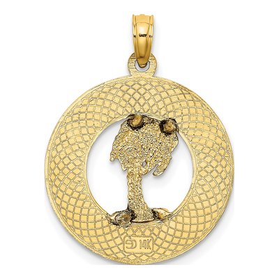 14K Yellow Gold Myrtle Beach Palm Tree Charm – view 5