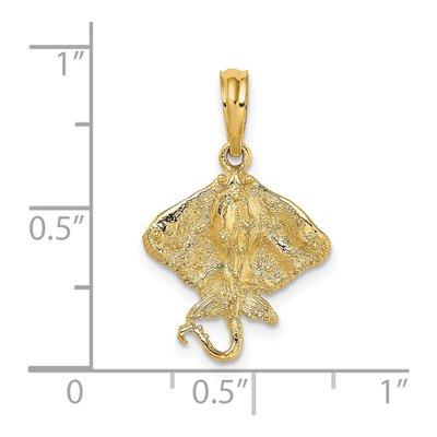 14K Yellow Gold Stingray Pendant – view 4