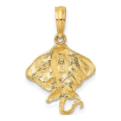 14K Yellow Gold Stingray Pendant – view 5