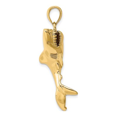 14K Yellow Gold 3-D Shark Pendant – view 3