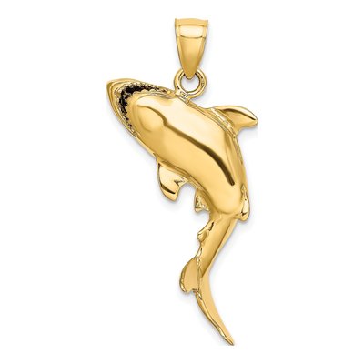 14K Yellow Gold 3-D Shark Pendant – view 5