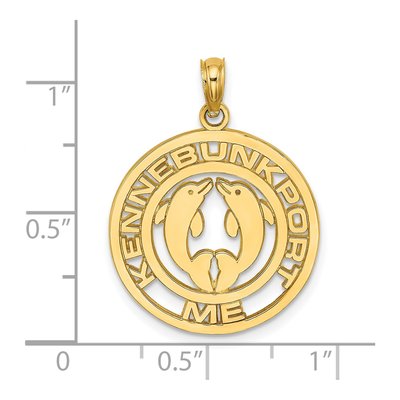 14K Yellow Gold Kennebunkport Dolphins Charm – view 4