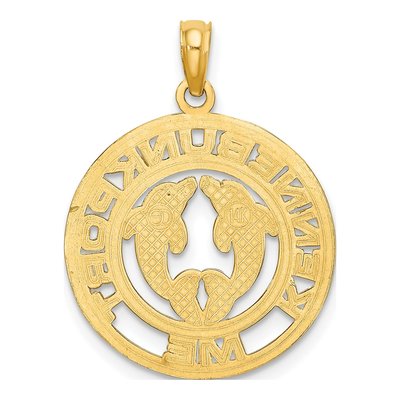 14K Yellow Gold Kennebunkport Dolphins Charm – view 5