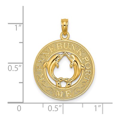 14K Yellow Gold Kennebunkport Dolphins Charm – view 4