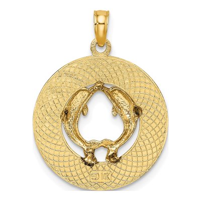14K Yellow Gold Kennebunkport Dolphins Charm – view 5