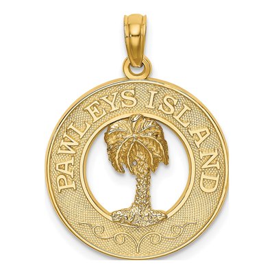 14K Yellow Gold Palm Tree Charm