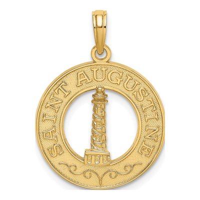 14K Yellow Gold Saint Augustine Lighthouse Charm