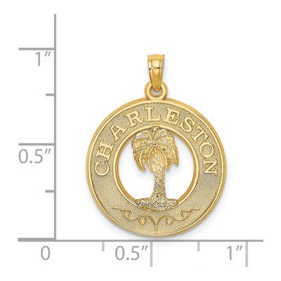 14K Yellow Gold Palm Tree Pendant – view 4