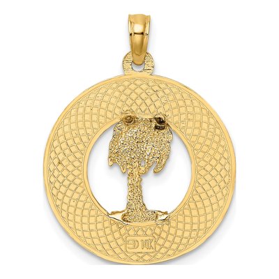 14K Yellow Gold Palm Tree Pendant – view 5