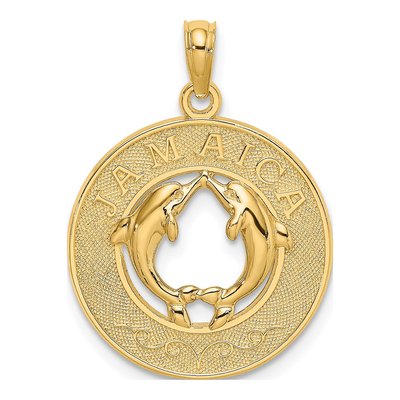 14K Yellow Gold Jamaica Circle Charm