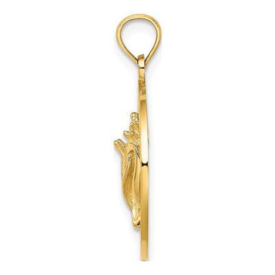 14K Yellow Gold Jamaica Circle Conch Shell Charm – view 3