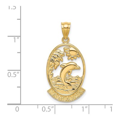 14K Yellow Gold Jamaica Dolphin Sunset Charm – view 4
