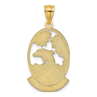 14K Yellow Gold Jamaica Dolphin Sunset Charm – view 5