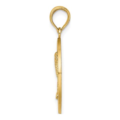 14K Yellow Gold Saint Augustine Palm Tree Circle Charm – view 3