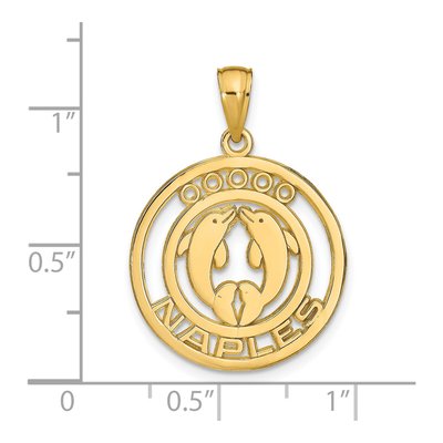 14K Yellow Gold Dolphins Pendant – view 4