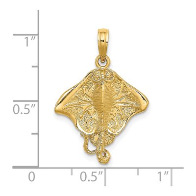14K Yellow Gold Stingray Pendant – view 4