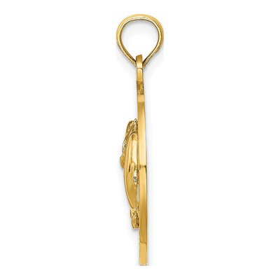 14K Yellow Gold Cancun Dolphins Circle Charm – view 3