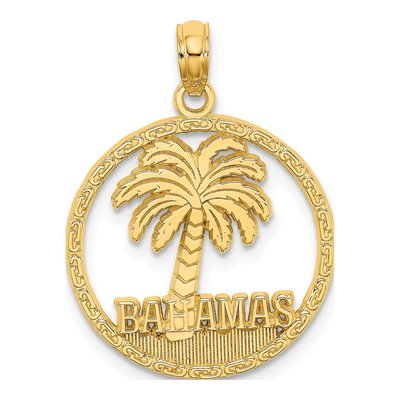 14K Yellow Gold Bahamas Palm Tree Charm
