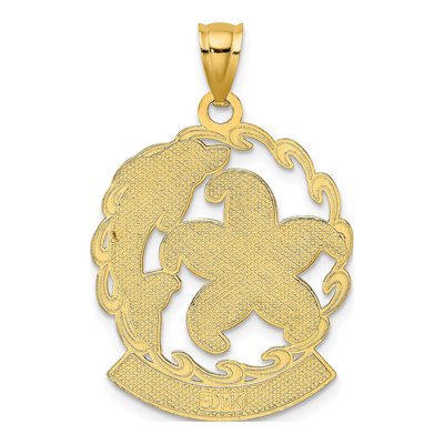 14K Yellow Gold Florida Starfish Dolphin Charm – view 5