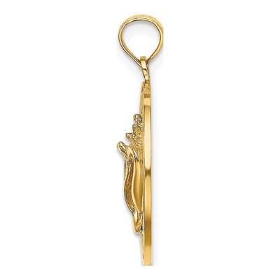 14K Yellow Gold Conch Shell Circle Pendant – view 3