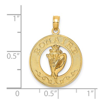 14K Yellow Gold Conch Shell Circle Pendant – view 4