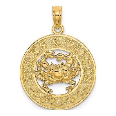 14K Yellow Gold Turks Caicos Crab Charm