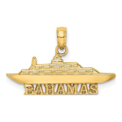 14K Yellow Gold Bahamas Cruise Ship Charm