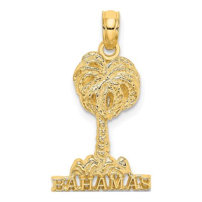 14K Yellow Gold Bahamas Palm Tree Charm