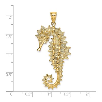 14K Yellow Gold 3-D Seahorse Pendant – view 4