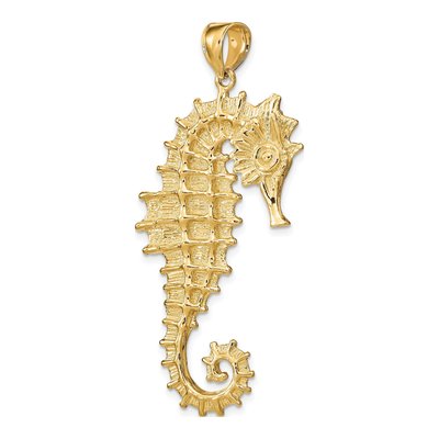 14K Yellow Gold 3-D Seahorse Pendant – view 6