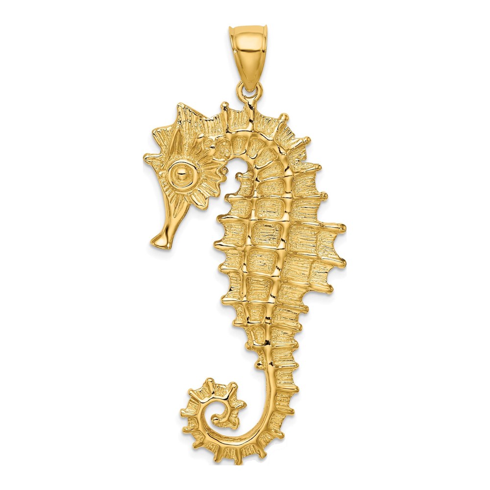 14K Yellow Gold 3-D Seahorse Pendant