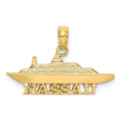 14K Yellow Gold Nassau Cruise Ship Charm