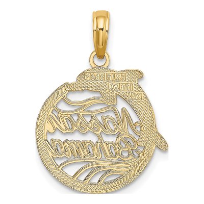 14K Yellow Gold Nassau Bahamas Dolphin Charm – view 4
