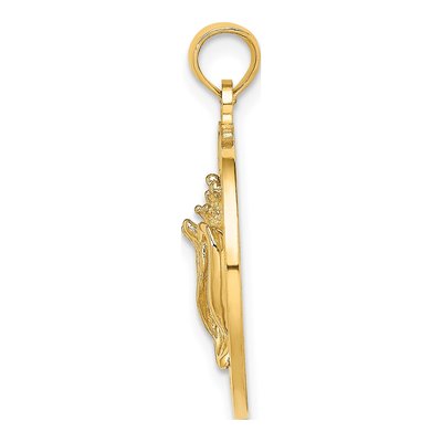 14K Yellow Gold Bahamas Conch Shell Circle Charm – view 3