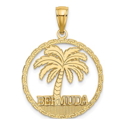 14K Yellow Gold Bermuda Palm Tree Charm