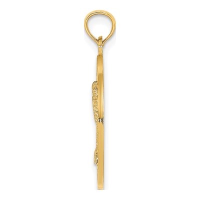 14K Yellow Gold Key West Palm Tree Circle Charm – view 3