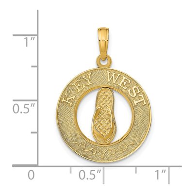 14K Yellow Gold Flip Flop Pendant – view 4