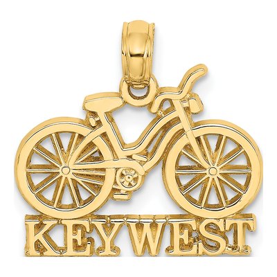 14K Yellow Gold Bicycle Charm