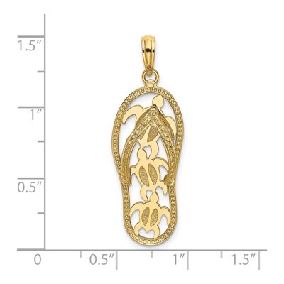 14K Yellow Gold Flip-Flop Turtle Pendant – view 4