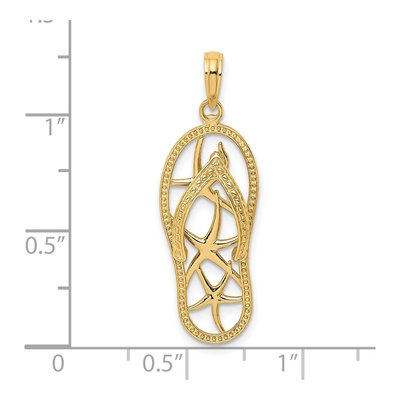 14K Yellow Gold Flip-Flop Starfish Charm – view 4