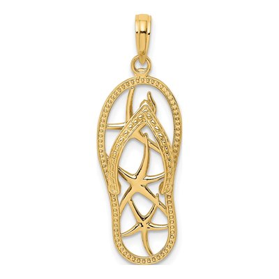 14K Yellow Gold Flip-Flop Starfish Charm